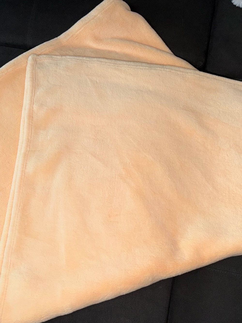 Soft Peach Plush Throw Blanket